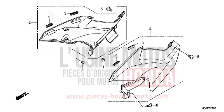 COUVERCLE LATERAL de CBF1000F ABS PEARL COOL WHITE (NHA16) de 2012